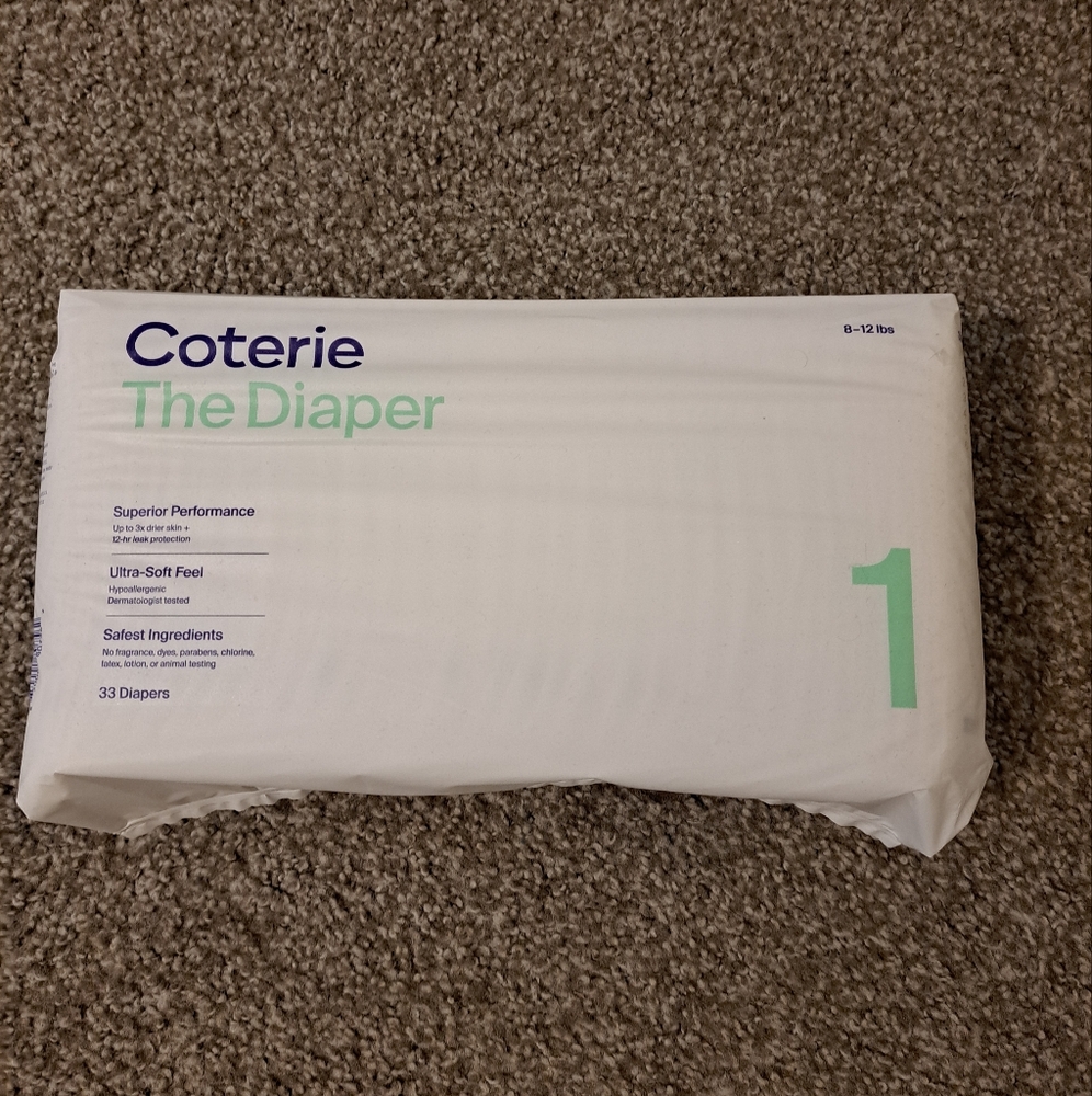 Coterie Diapers Size 1 New Unopened